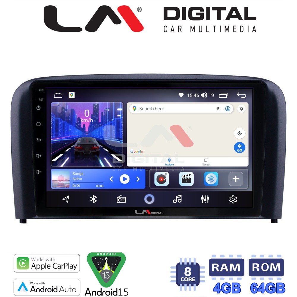 LM Digital - LM ZK8393 GPS Οθόνη OEM Multimedia Αυτοκινήτου για Volvo S80 2004 > 2006 (CarPlay/AndroidAuto/BT/GPS/WIFI)