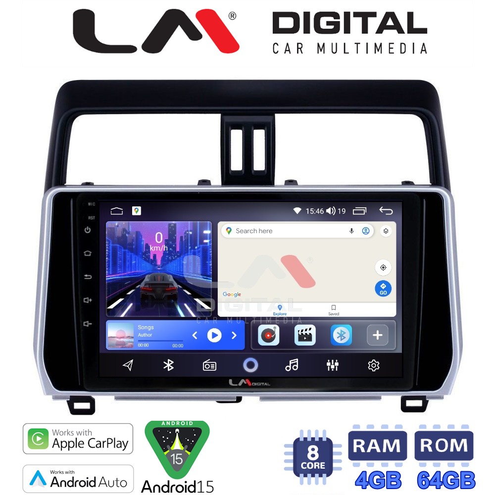 LM Digital - LM ZK8400 GPS Οθόνη OEM Multimedia Αυτοκινήτου για Toytota Land Cruiser 2019> (CarPlay/AndroidAuto/BT/GPS/WIFI)
