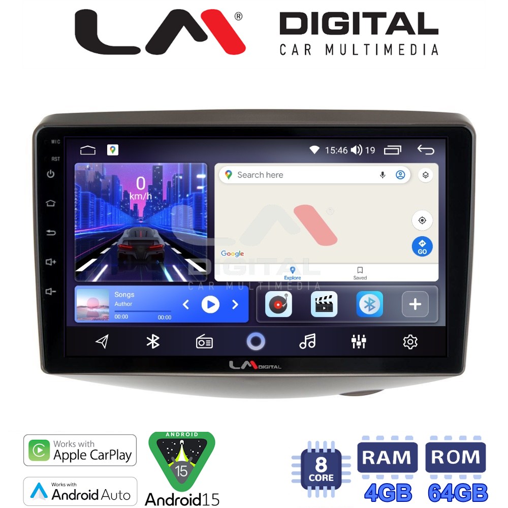 LM Digital - LM ZK8402 GPS Οθόνη OEM Multimedia Αυτοκινήτου για Toyota Yaris 1999 > 2004 (CarPlay/AndroidAuto/BT/GPS/WIFI)