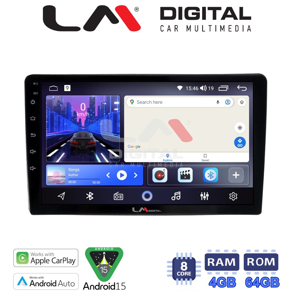 LM Digital - LM ZK8402UP GPS Οθόνη OEM Multimedia Αυτοκινήτου για Toyota Yaris 1999 > 2005 (CarPlay/AndroidAuto/BT/GPS/WIFI)