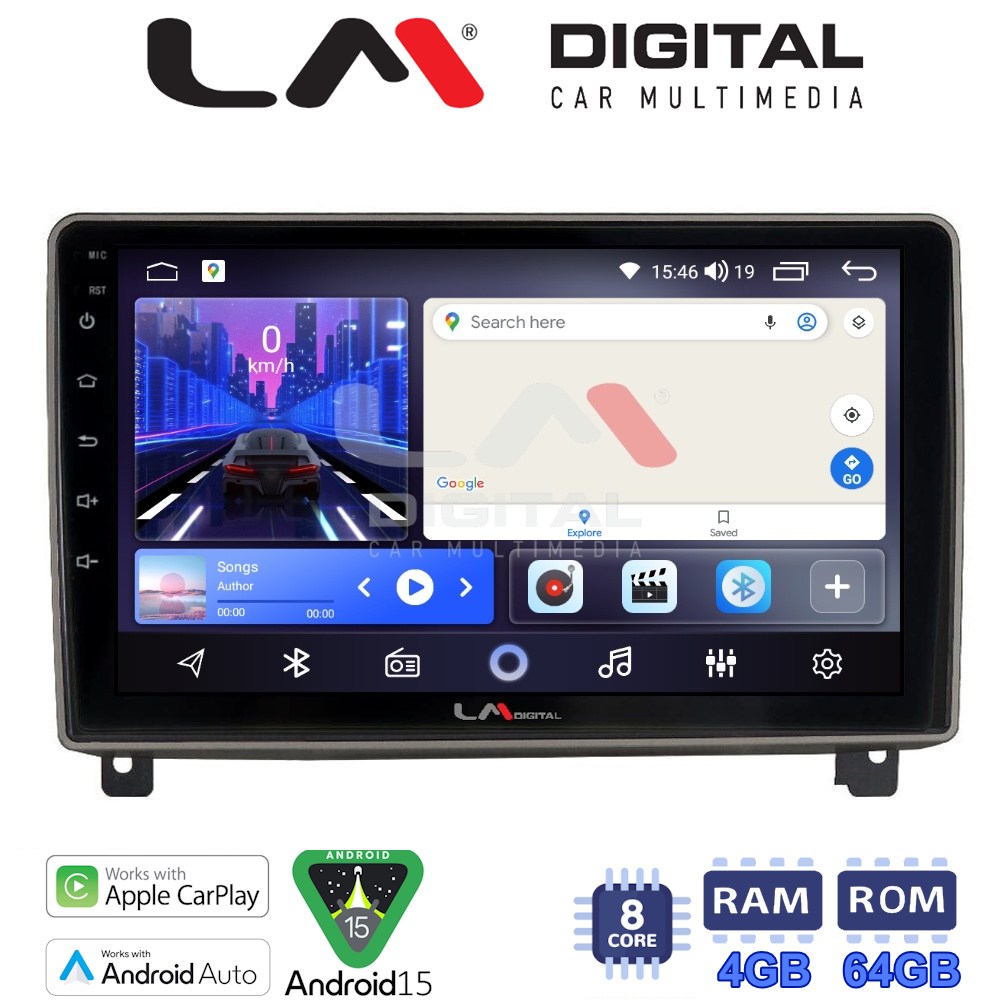 LM Digital - LM ZK8404 GPS Οθόνη OEM Multimedia Αυτοκινήτου για PEUGEOT 407 2004 > 2011 (CarPlay/AndroidAuto/BT/GPS/WIFI)