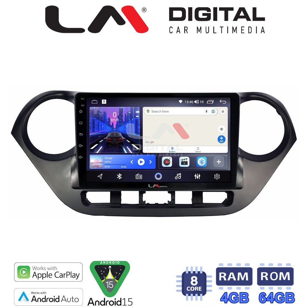 LM Digital - LM ZK8406 GPS Οθόνη OEM Multimedia Αυτοκινήτου για Hyundai i10 2014> (CarPlay/AndroidAuto/BT/GPS/WIFI)