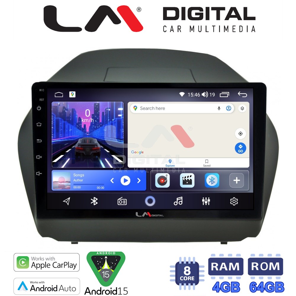 LM Digital - LM ZK8414 GPS Οθόνη OEM Multimedia Αυτοκινήτου για HYUNDAI IX35 2009>2015  (CarPlay/AndroidAuto/BT/GPS/WIFI)