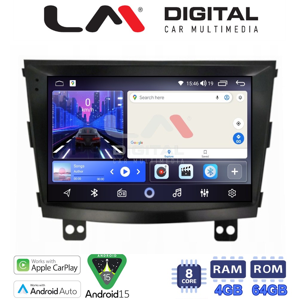 LM Digital - LM ZK8433 GPS Οθόνη OEM Multimedia Αυτοκινήτου για SsangYong Tivoli - XVL 2015 > 2019  (CarPlay/AndroidAuto/BT/GPS/WIFI)