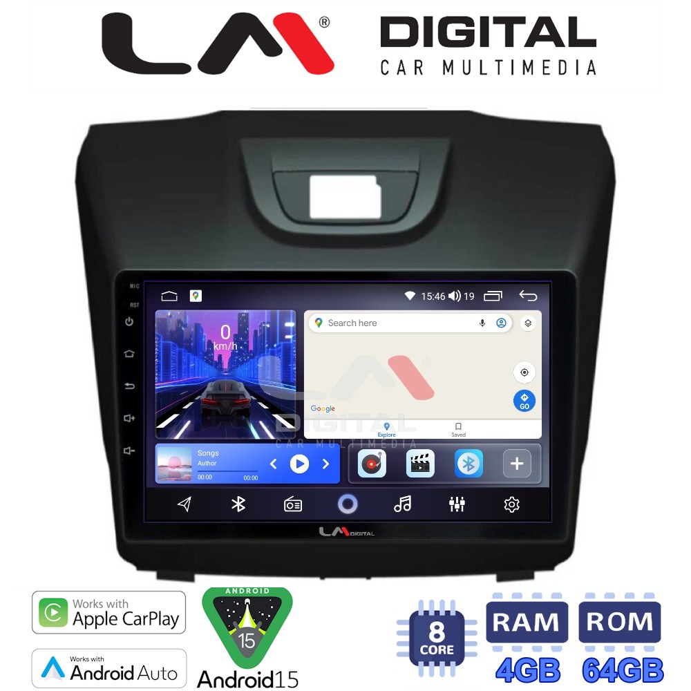 LM Digital - LM ZK8435 GPS Οθόνη OEM Multimedia Αυτοκινήτου για ISUZU DMAX 2012> (CarPlay/AndroidAuto/BT/GPS/WIFI)