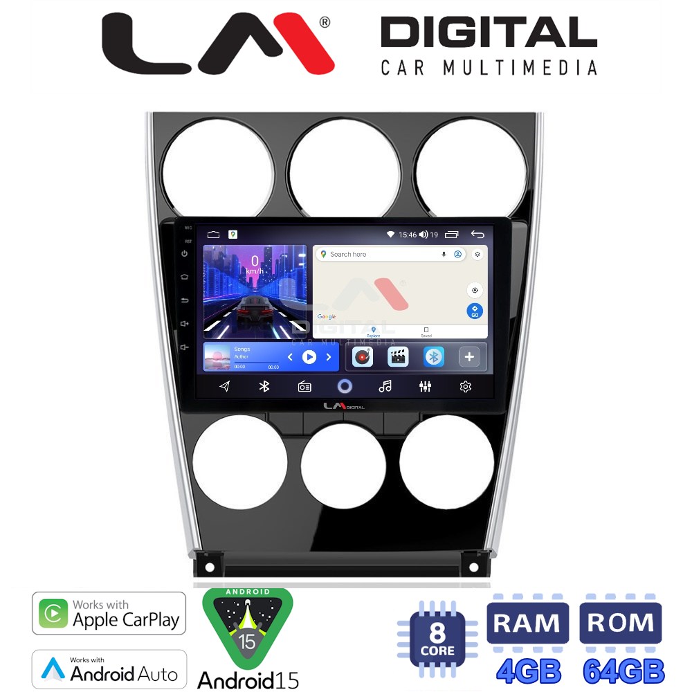 LM Digital - LM ZK8436 GPS Οθόνη OEM Multimedia Αυτοκινήτου για MAZDA 6 facelift 2005>2008  (CarPlay/AndroidAuto/BT/GPS/WIFI)