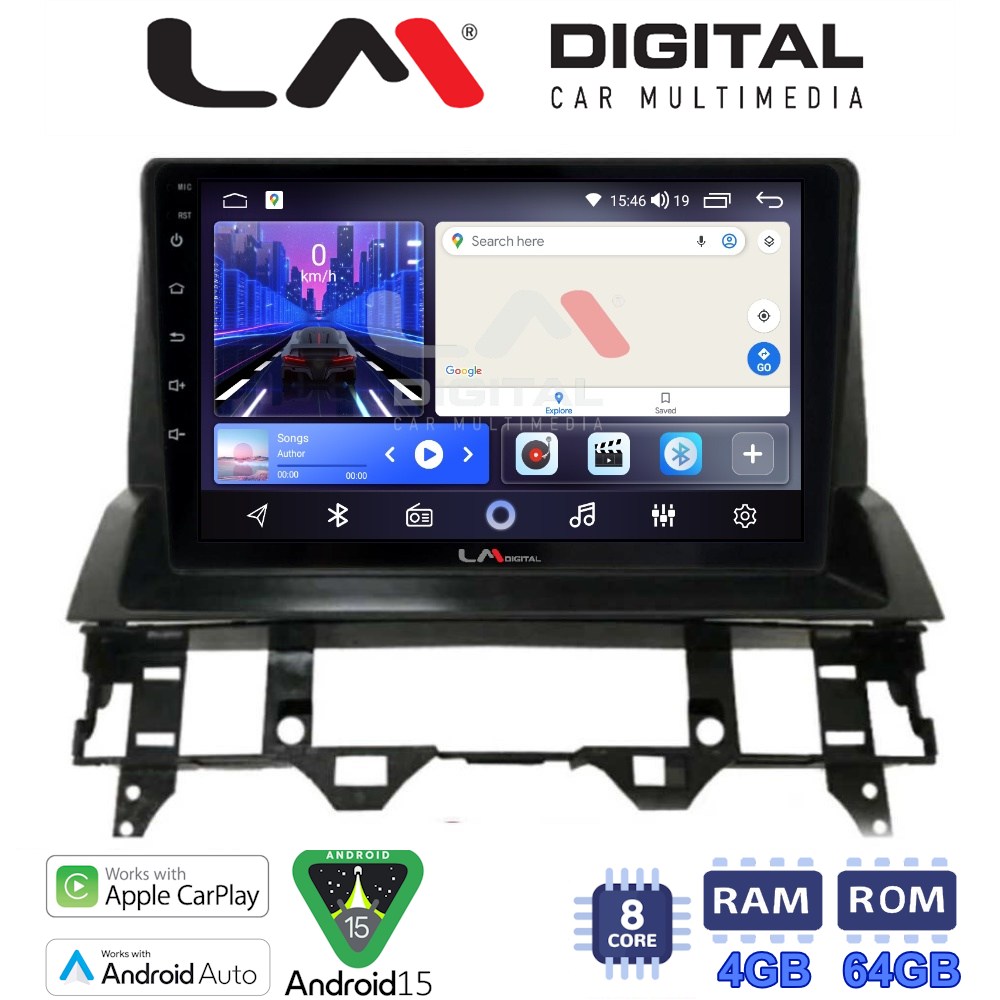 LM Digital - LM ZK8437 GPS Οθόνη OEM Multimedia Αυτοκινήτου για MAZDA 6 2002 > 2005 (CarPlay/AndroidAuto/BT/GPS/WIFI)