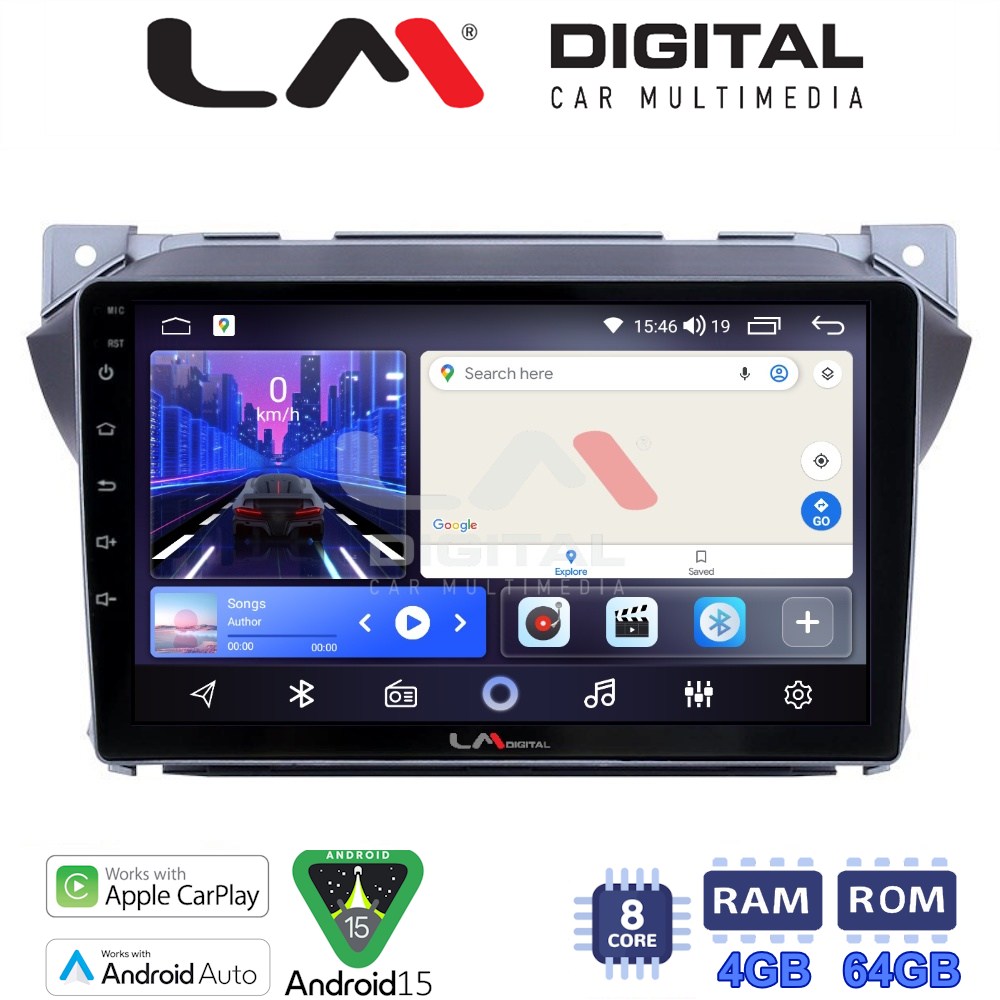 LM Digital - LM ZK8449 GPS Οθόνη OEM Multimedia Αυτοκινήτου για Suzuki Alto 2009>2016 (CarPlay/AndroidAuto/BT/GPS/WIFI)
