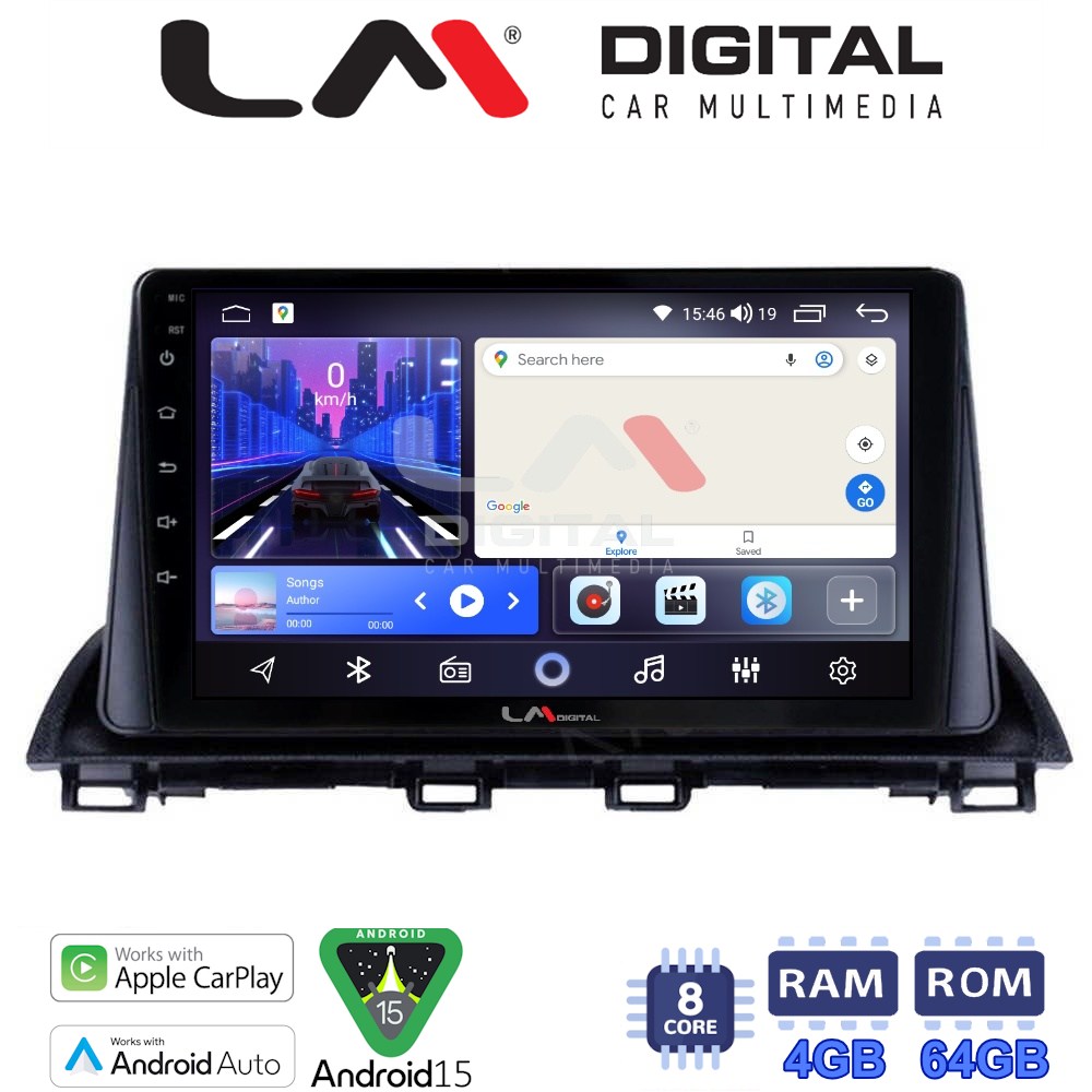 LM Digital - LM ZK8461 GPS Οθόνη OEM Multimedia Αυτοκινήτου για Mazda 3 2014 >  (CarPlay/AndroidAuto/BT/GPS/WIFI)