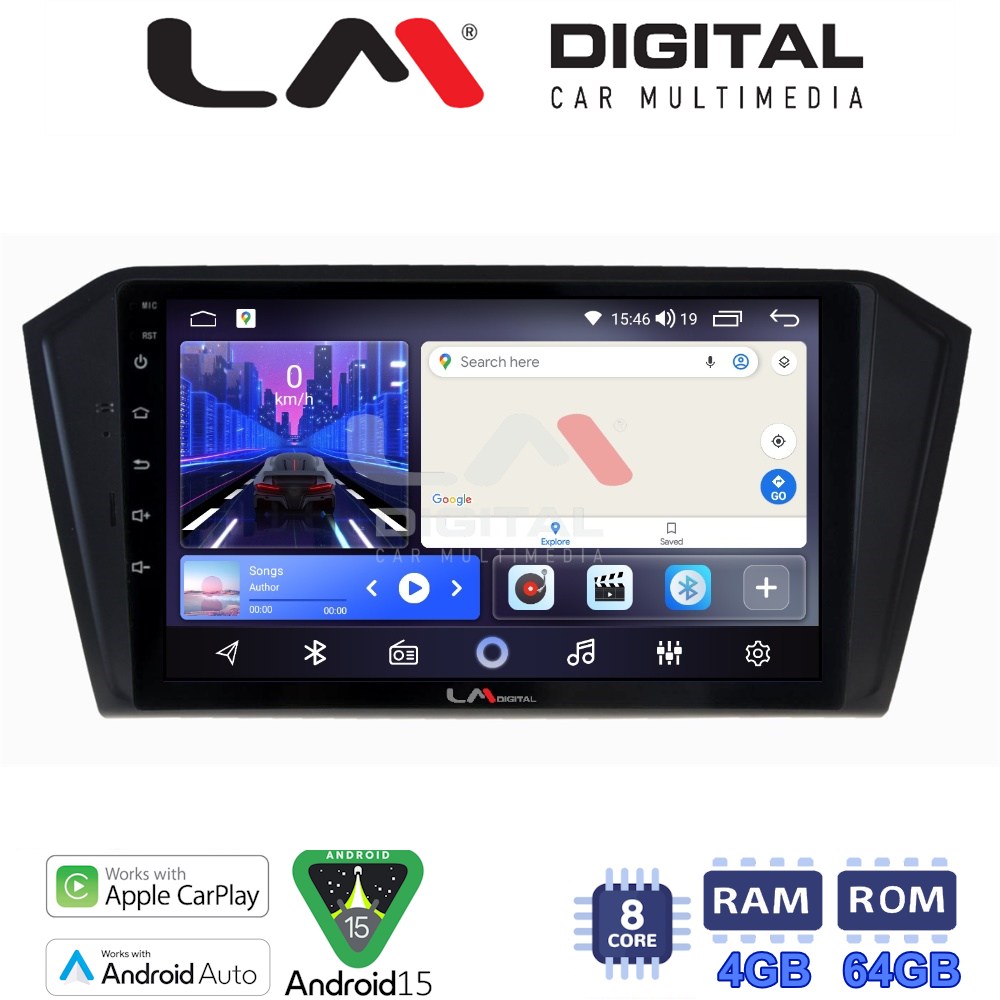 LM Digital - LM ZK8519 GPS Οθόνη OEM Multimedia Αυτοκινήτου για VW PASSAT 2015> (CarPlay/AndroidAuto/BT/GPS/WIFI)