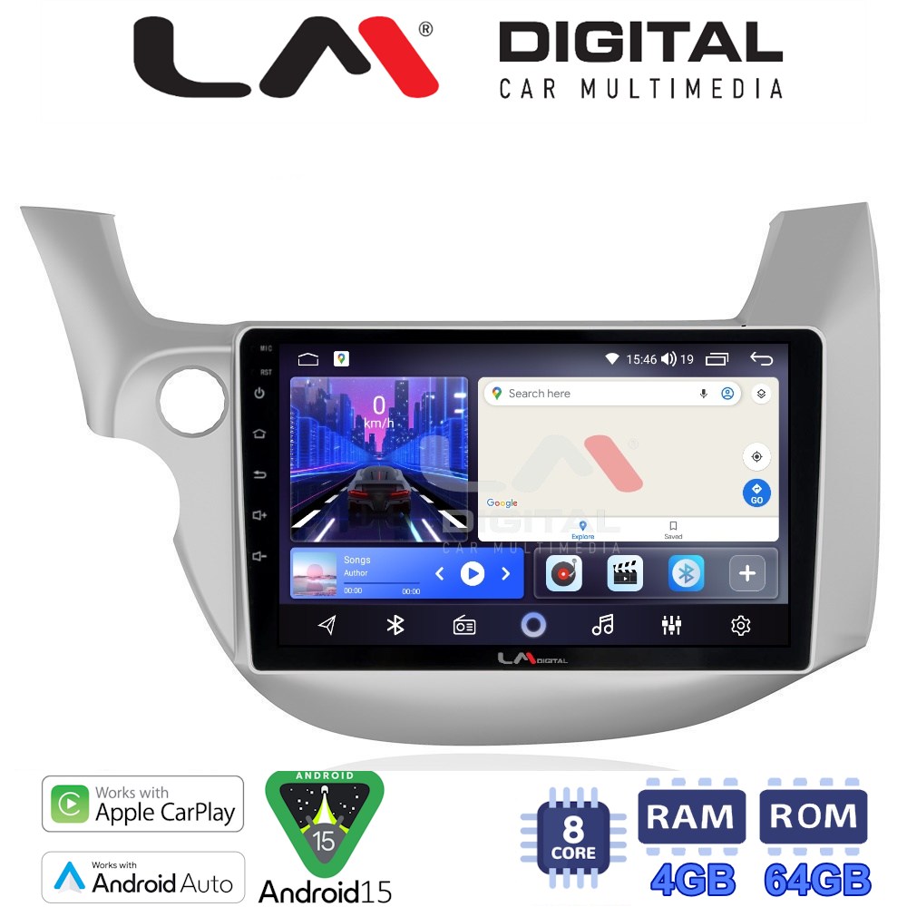 LM Digital - LM ZK8549 GPS Οθόνη OEM Multimedia Αυτοκινήτου για HONDA JAZZ 2008>2013 (CarPlay/AndroidAuto/BT/GPS/WIFI)