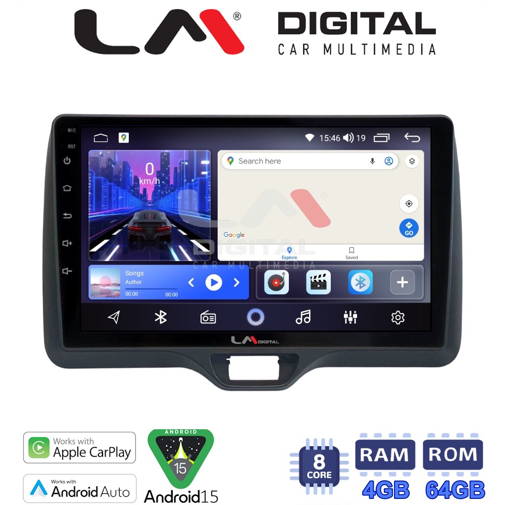 LM Digital - LM ZK8554H GPS Οθόνη OEM Multimedia Αυτοκινήτου για Toyota Yaris 2020 > 2023 (CarPlay/AndroidAuto/BT/GPS/WIFI)