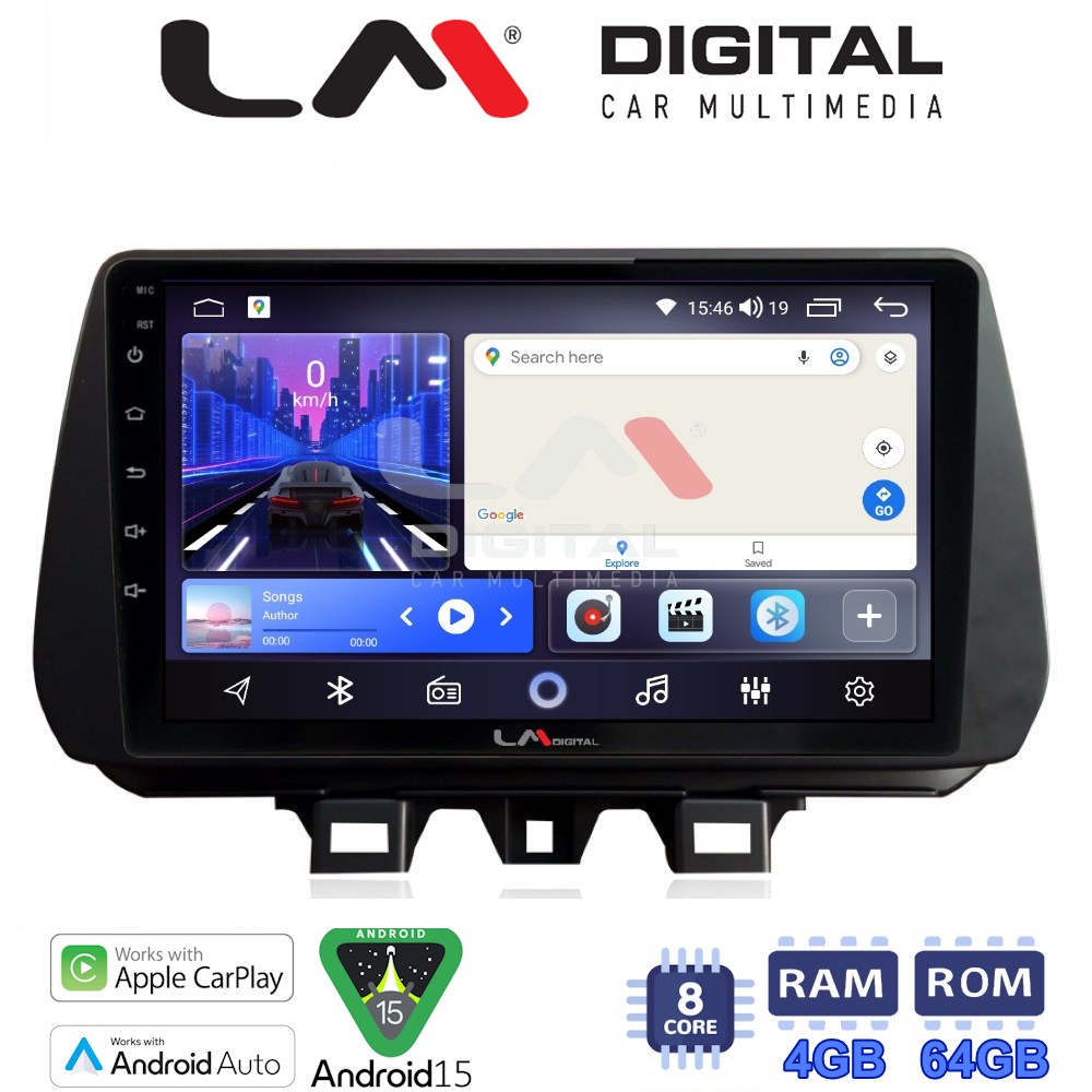 LM Digital - LM ZK8555 GPS Οθόνη OEM Multimedia Αυτοκινήτου για Hyundai Tucson 2019 > 2020 (CarPlay/AndroidAuto/BT/GPS/WIFI)