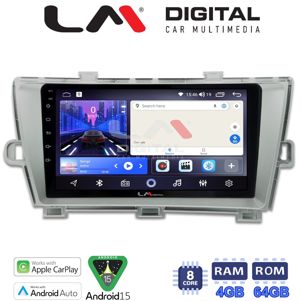 LM Digital - LM ZK8561 GPS Οθόνη OEM Multimedia Αυτοκινήτου για TOYOTA PRIUS 2009>2016 (CarPlay/AndroidAuto/BT/GPS/WIFI)