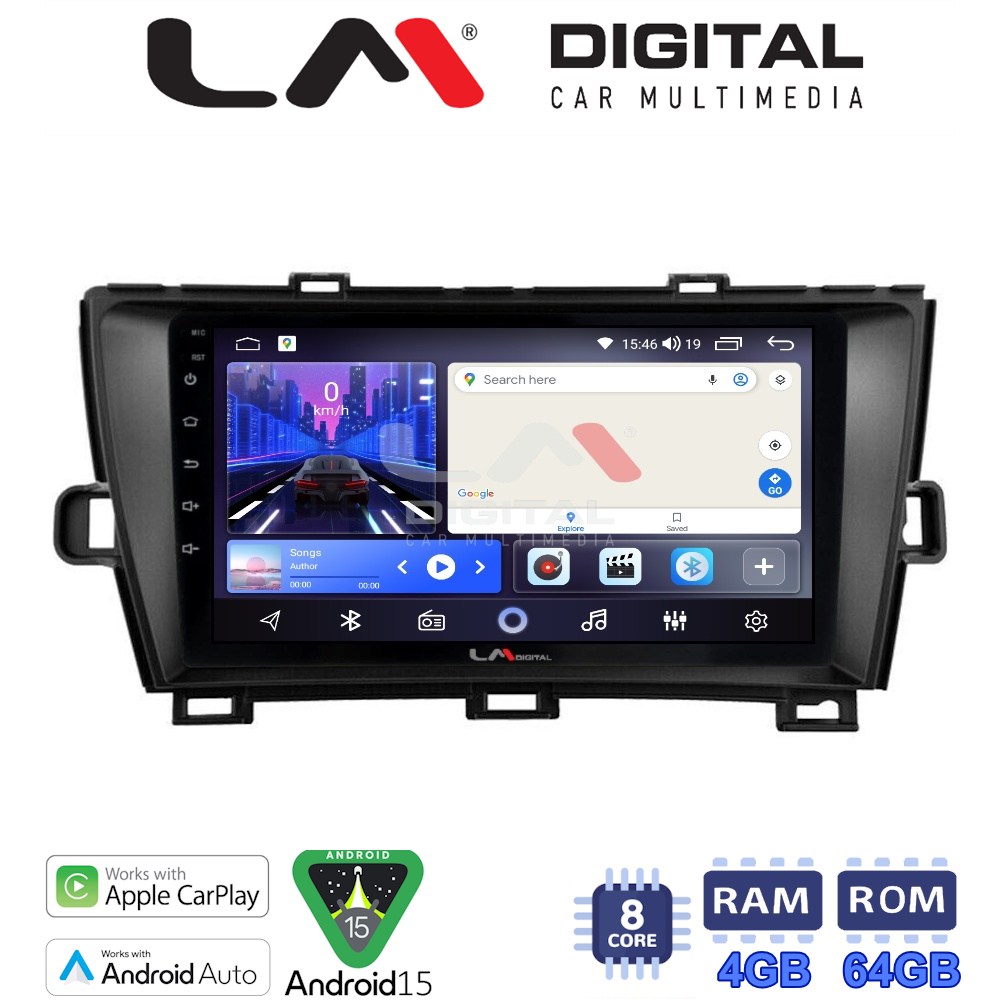 LM Digital - LM ZK8561B GPS Οθόνη OEM Multimedia Αυτοκινήτου για Toyota Prius 2009 > 2015 (CarPlay/AndroidAuto/BT/GPS/WIFI)