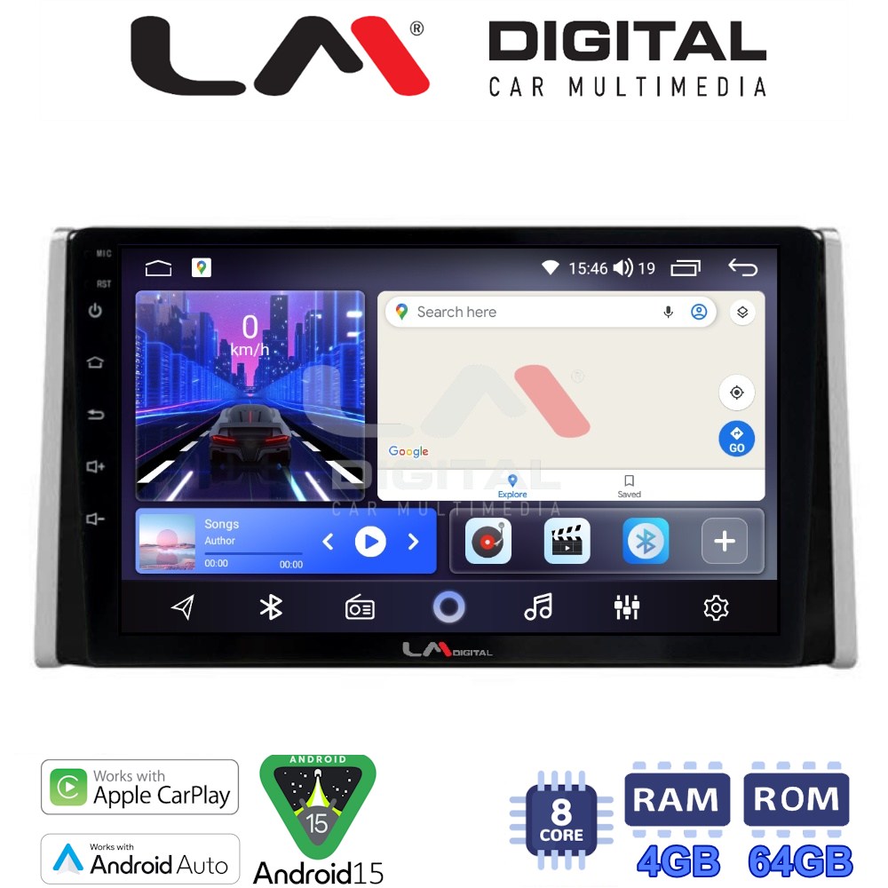 LM Digital - LM ZK8572 GPS Οθόνη OEM Multimedia Αυτοκινήτου για TOYOTA RAV 4  2019 >  (CarPlay/AndroidAuto/BT/GPS/WIFI)