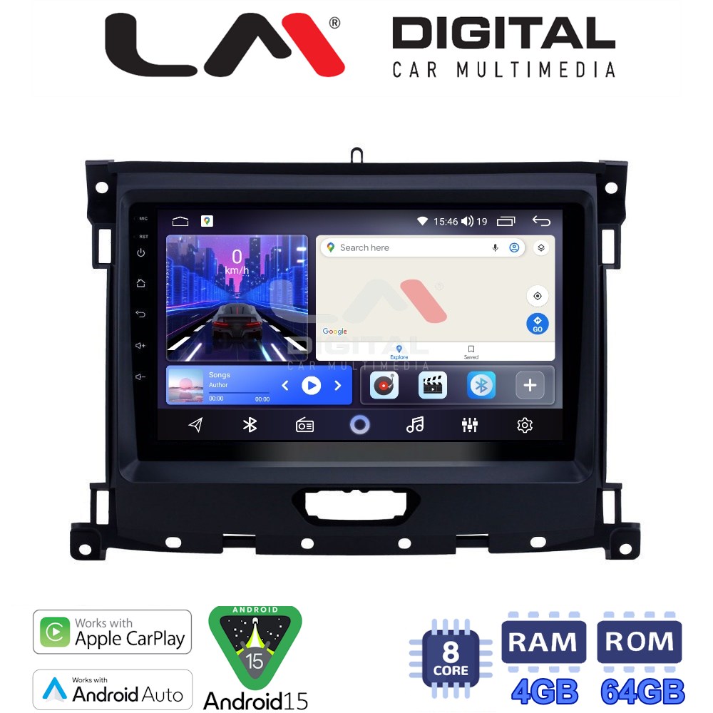 LM Digital - LM ZK8575 GPS Οθόνη OEM Multimedia Αυτοκινήτου για Ford Ranger 2019 > (CarPlay/AndroidAuto/BT/GPS/WIFI)
