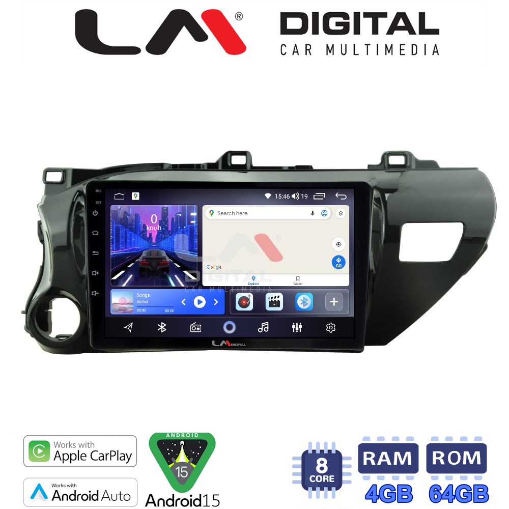LM Digital - LM ZK8588 GPS Οθόνη OEM Multimedia Αυτοκινήτου για TOYOTA HILUX 2017>   (CarPlay/AndroidAuto/BT/GPS/WIFI)