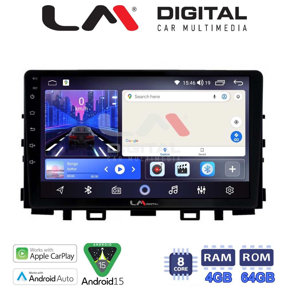 LM Digital - LM ZK8625 GPS Οθόνη OEM Multimedia Αυτοκινήτου για KIA RIO & STONIC 2017> (CarPlay/AndroidAuto/BT/GPS/WIFI)