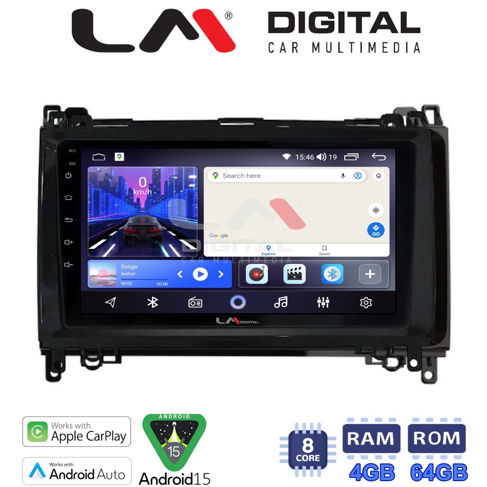 LM Digital - LM ZK8668 GPS Οθόνη OEM Multimedia Αυτοκινήτου για MERCEDES A(W169),B(W245) - SPRINTER - VITO   (CarPlay/AndroidAuto/BT/GPS/WIFI)