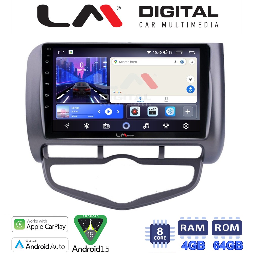 LM Digital - LM ZK8731 GPS Οθόνη OEM Multimedia Αυτοκινήτου για Honda Jazz 2003 - 2008 (CarPlay/AndroidAuto/BT/GPS/WIFI)