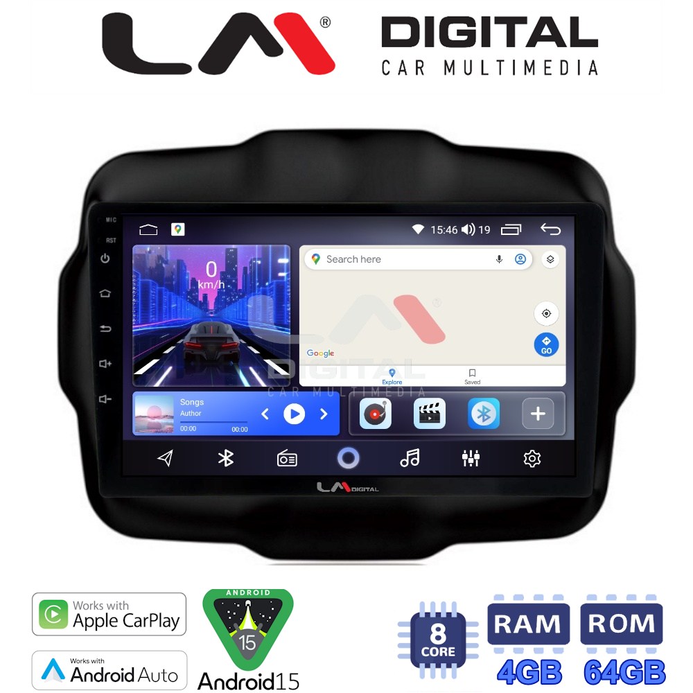 LM Digital - LM ZK8952 GPS Οθόνη OEM Multimedia Αυτοκινήτου για RENEGADE 2014> (CarPlay/AndroidAuto/BT/GPS/WIFI)