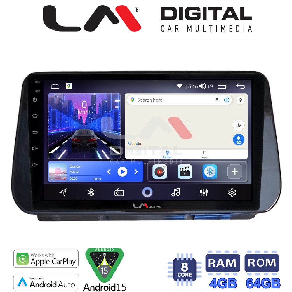 LM Digital - LM ZK8963 GPS Οθόνη OEM Multimedia Αυτοκινήτου για Hyundai Santa Fe  - IX45 2018 > 2019 (CarPlay/AndroidAuto/BT/GPS/WIFI)