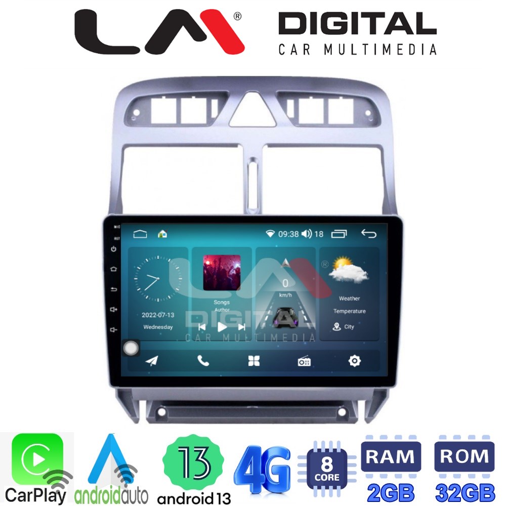 LM Digital - LM ZR8017 GPS Οθόνη OEM Multimedia Αυτοκινήτου για PEUGEOT 307 2001 > 2008  (CarPlay/AndroidAuto/BT/GPS/WIFI/GPRS)