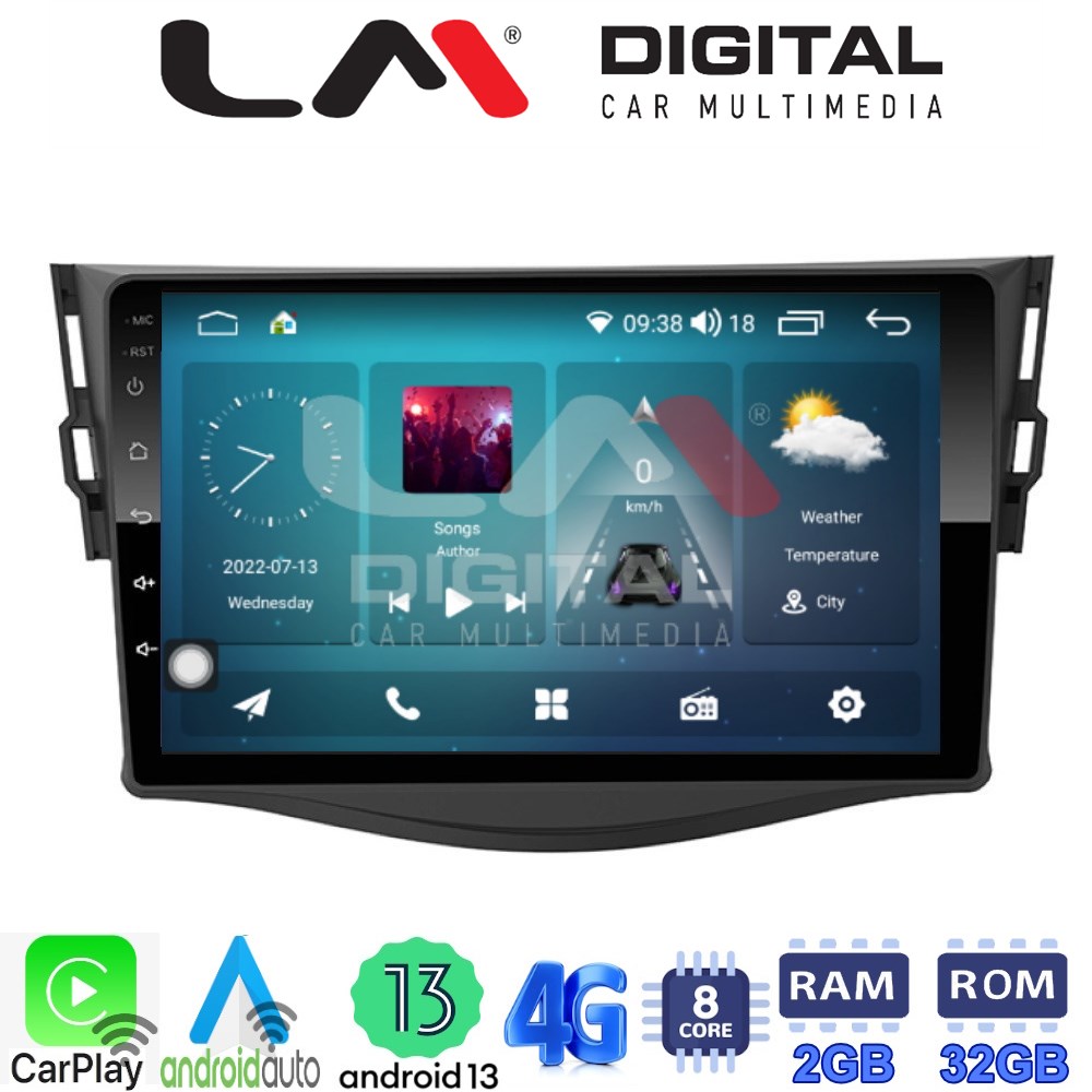 LM Digital - LM ZR8018 GPS Οθόνη OEM Multimedia Αυτοκινήτου για TOYOTA RAV4 2006 > 2012 (CarPlay/AndroidAuto/BT/GPS/WIFI/GPRS)