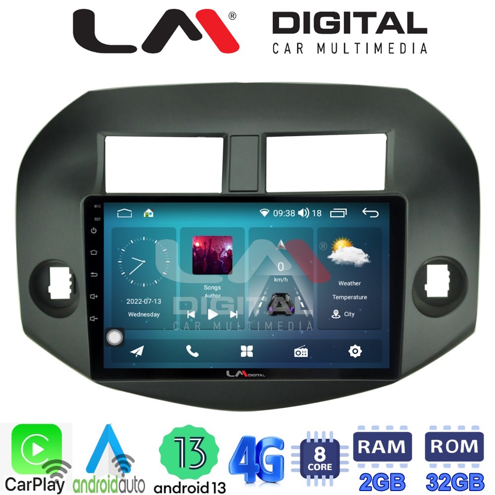LM Digital - LM ZR8018B GPS Οθόνη OEM Multimedia Αυτοκινήτου για Toyota Rav4 2007 > 2012 (CarPlay/AndroidAuto/BT/GPS/WIFI/GPRS)