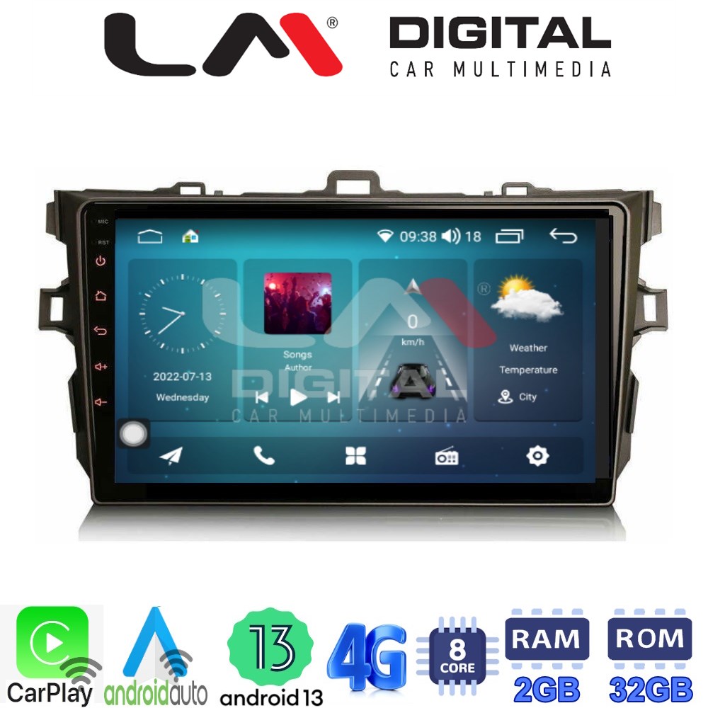 LM Digital - LM ZR8028 GPS Οθόνη OEM Multimedia Αυτοκινήτου για Toyota Auris 2007 > 2012 (CarPlay/AndroidAuto/BT/GPS/WIFI/GPRS)