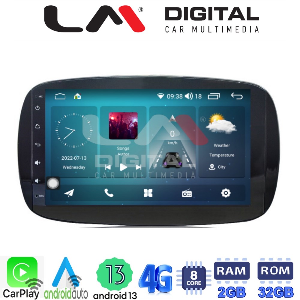 LM Digital - LM ZR8029 GPS Οθόνη OEM Multimedia Αυτοκινήτου για SMART ForTwo  2015> (CarPlay/AndroidAuto/BT/GPS/WIFI/GPRS)