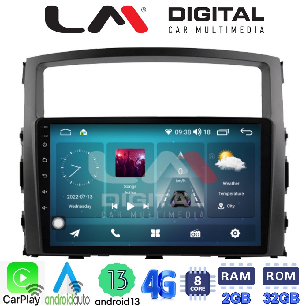 LM Digital - LM ZR8038 GPS Οθόνη OEM Multimedia Αυτοκινήτου για MITSUBISHI PAJERO 2006>2014 (CarPlay/AndroidAuto/BT/GPS/WIFI/GPRS)