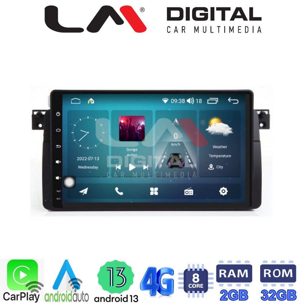 LM Digital - LM ZR8052 GPS Οθόνη OEM Multimedia Αυτοκινήτου για BMW Σειρά 3 (E46) 1998>2005  (CarPlay/AndroidAuto/BT/GPS/WIFI/GPRS)