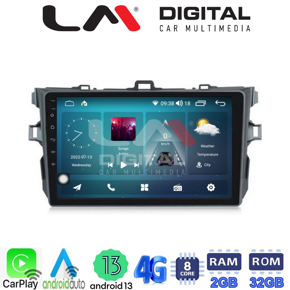 LM Digital - LM ZR8063 GPS Οθόνη OEM Multimedia Αυτοκινήτου για TOYOTA COROLLA 2006>2012  (CarPlay/AndroidAuto/BT/GPS/WIFI/GPRS)