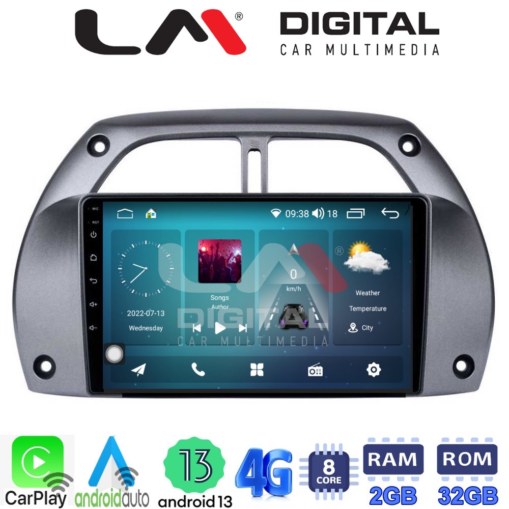 LM Digital - LM ZR8071 GPS Οθόνη OEM Multimedia Αυτοκινήτου για Toyota Rav 4 2001 > 2006 (CarPlay/AndroidAuto/BT/GPS/WIFI/GPRS)