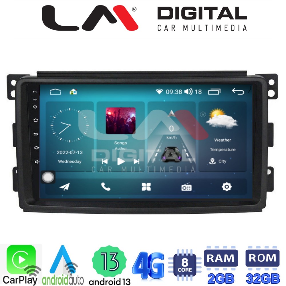 LM Digital - LM ZR8087 GPS Οθόνη OEM Multimedia Αυτοκινήτου για SMART 2007>2010 (CarPlay/AndroidAuto/BT/GPS/WIFI/GPRS)