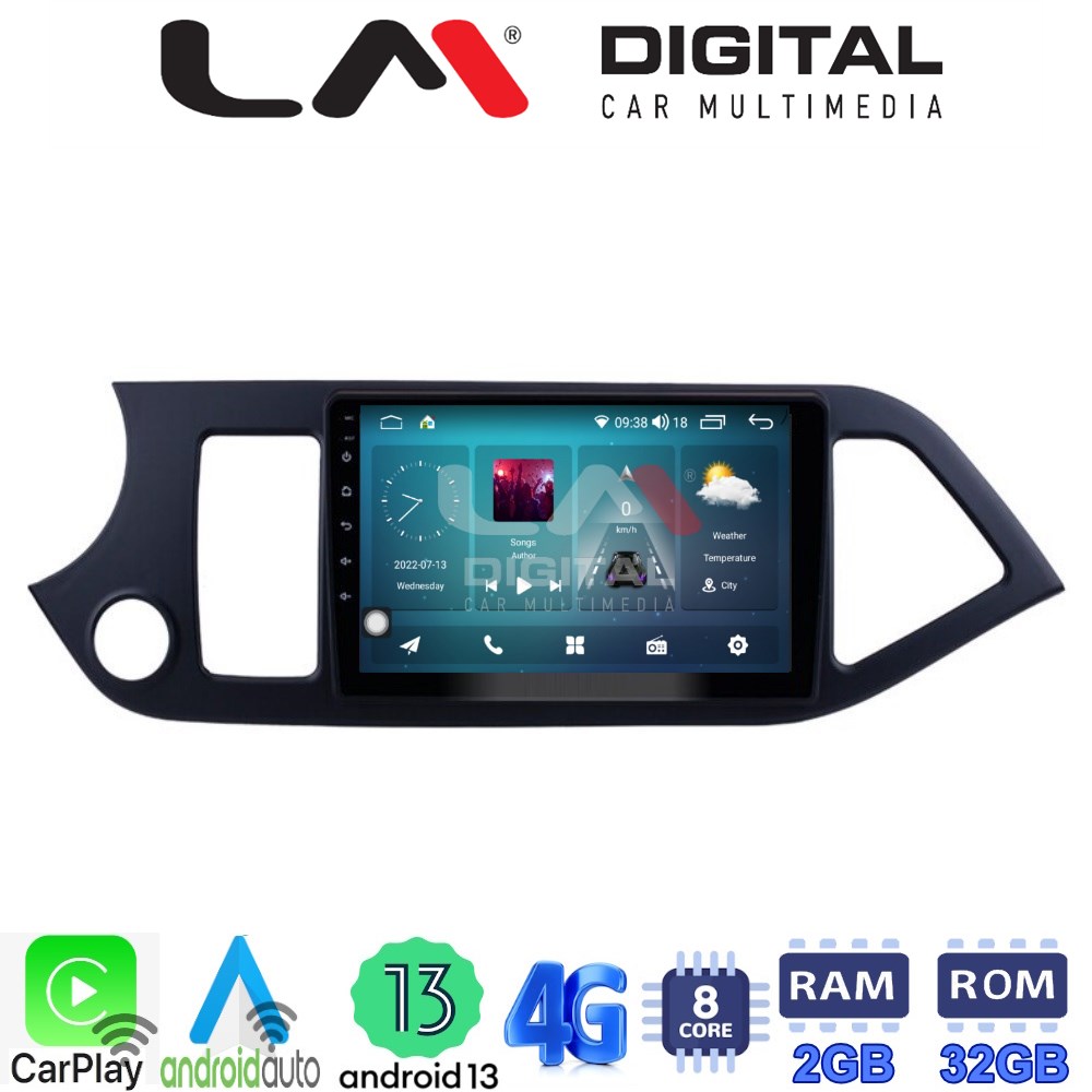 LM Digital - LM ZR8120 GPS Οθόνη OEM Multimedia Αυτοκινήτου για KIA PICCANTO 2011>2017 (CarPlay/AndroidAuto/BT/GPS/WIFI/GPRS)
