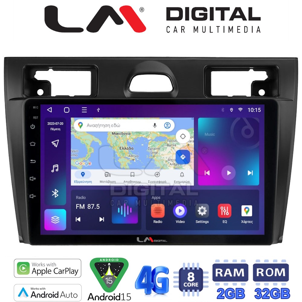 LM Digital - LM ZR8140B GPS Οθόνη OEM Multimedia Αυτοκινήτου για Ford Fiesta 2006 - 2008 (CarPlay/AndroidAuto/BT/GPS/WIFI/GPRS)