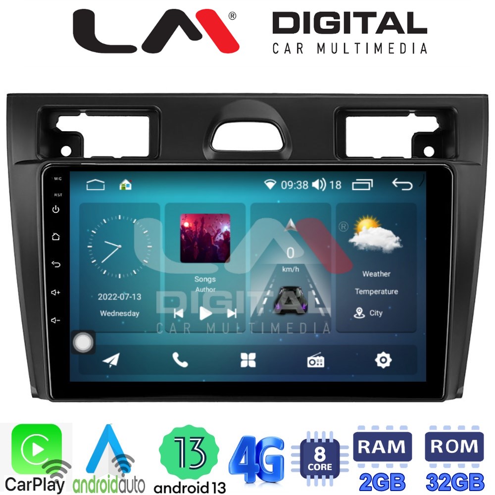 LM Digital - LM ZR8140B GPS Οθόνη OEM Multimedia Αυτοκινήτου για Ford Fiesta 2006 - 2008 (CarPlay/AndroidAuto/BT/GPS/WIFI/GPRS)