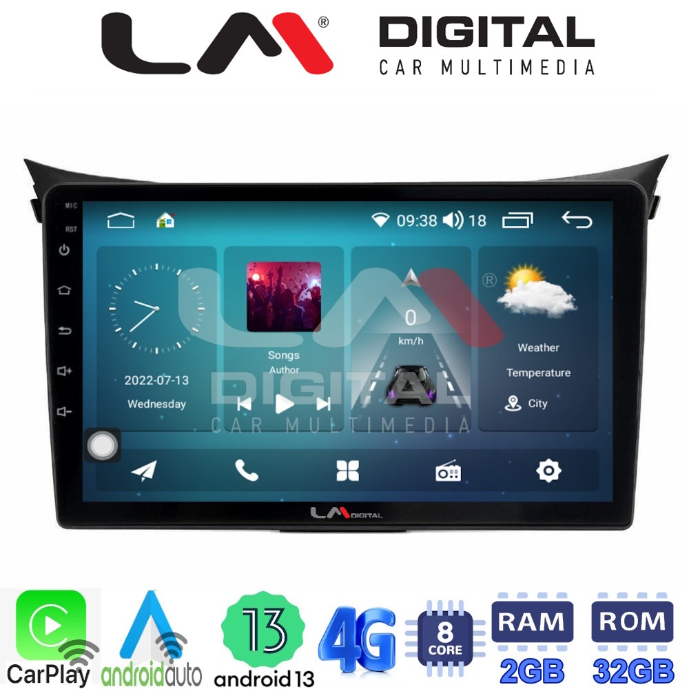 LM Digital - LM ZR8156 GPS Οθόνη OEM Multimedia Αυτοκινήτου για Hyundai i30 2012 > 2017 (CarPlay/AndroidAuto/BT/GPS/WIFI/GPRS)
