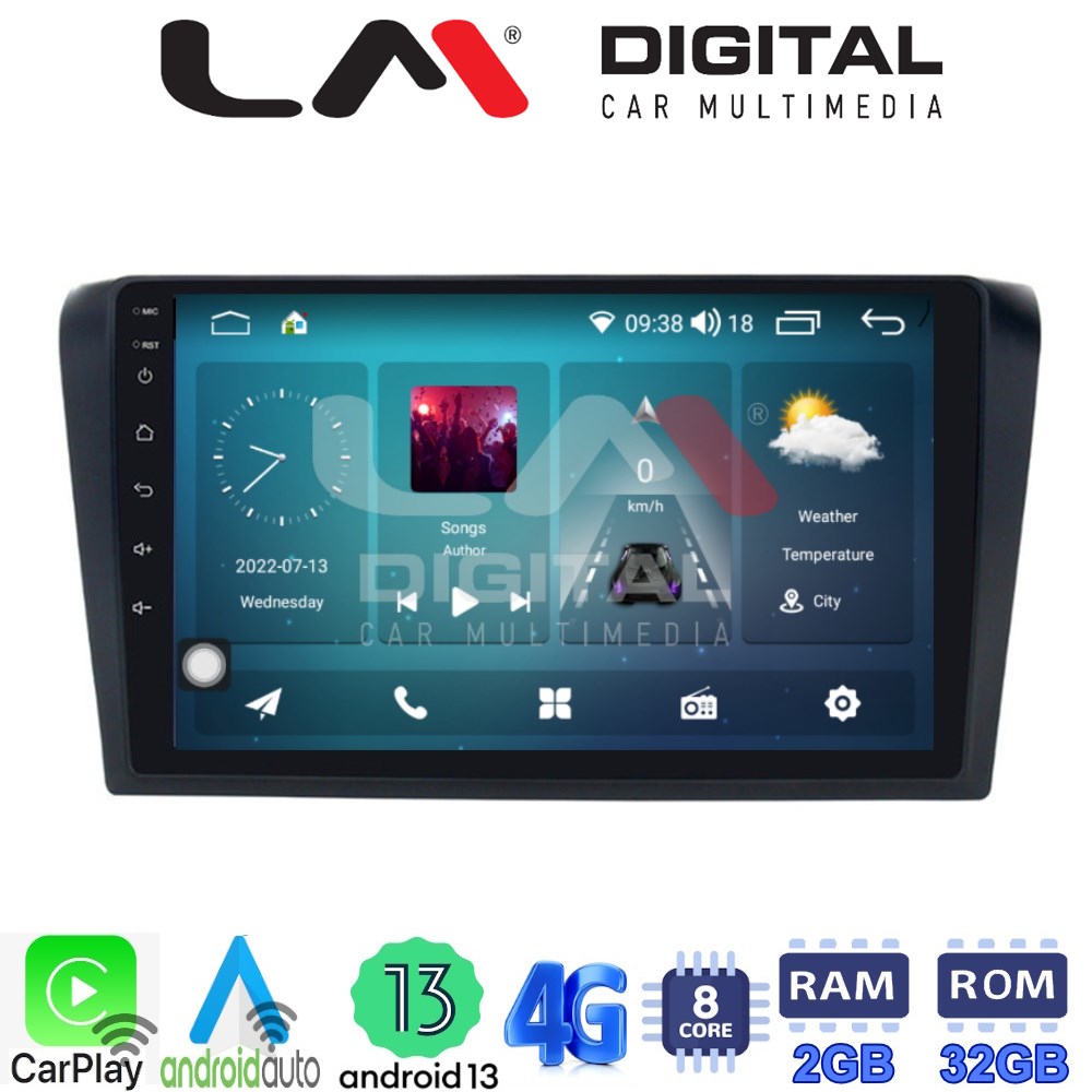 LM Digital - LM ZR8161 GPS Οθόνη OEM Multimedia Αυτοκινήτου για MAZDA 3 2003 > 2008 (CarPlay/AndroidAuto/BT/GPS/WIFI/GPRS)