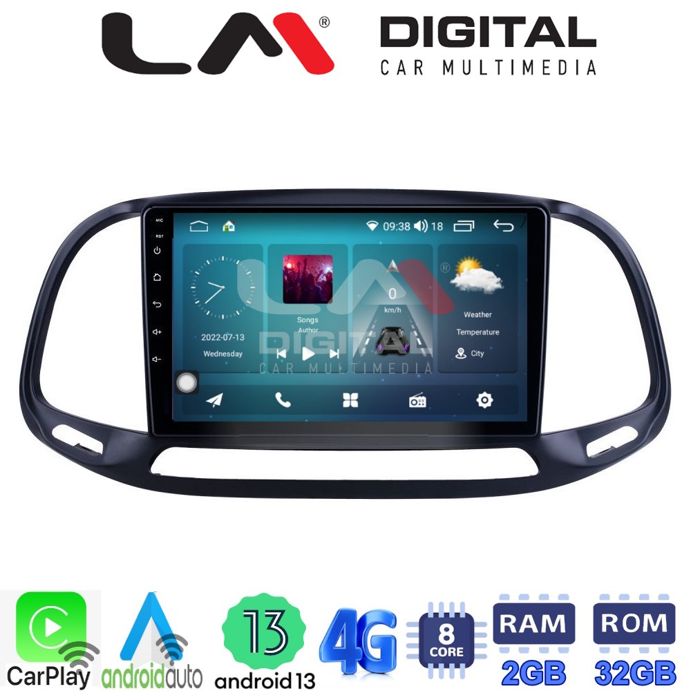 LM Digital - LM ZR8197 GPS Οθόνη OEM Multimedia Αυτοκινήτου για Fiat Doblo - Combo 2015 > 2018 (CarPlay/AndroidAuto/BT/GPS/WIFI/GPRS)