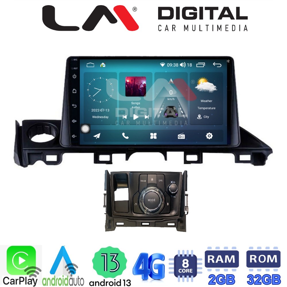 LM Digital - LM ZR8214 GPS Οθόνη OEM Multimedia Αυτοκινήτου για Mazda 6 2017 > 2020 (CarPlay/AndroidAuto/BT/GPS/WIFI/GPRS)