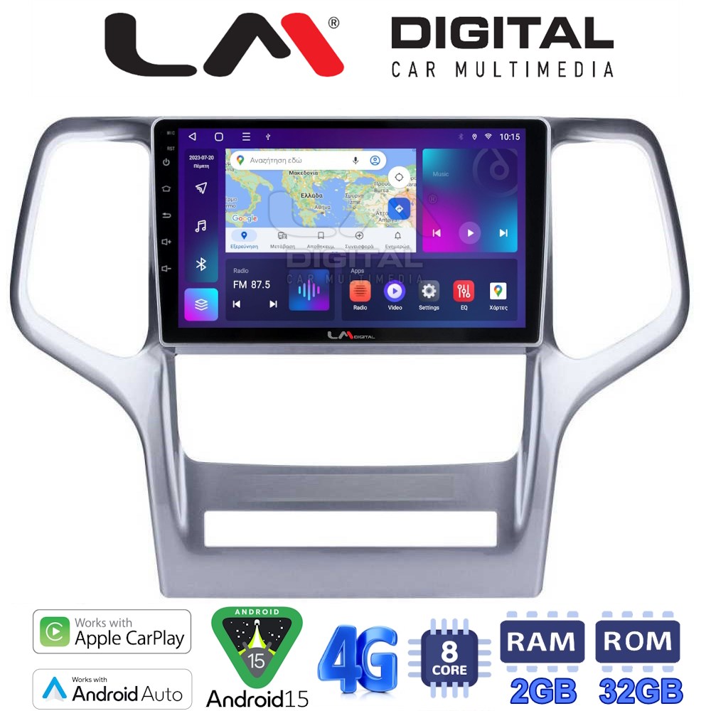 LM Digital - LM ZR8234 GPS Οθόνη OEM Multimedia Αυτοκινήτου για Jeep Gran Cherokee 2011 > 2013 (CarPlay/AndroidAuto/BT/GPS/WIFI/GPRS)