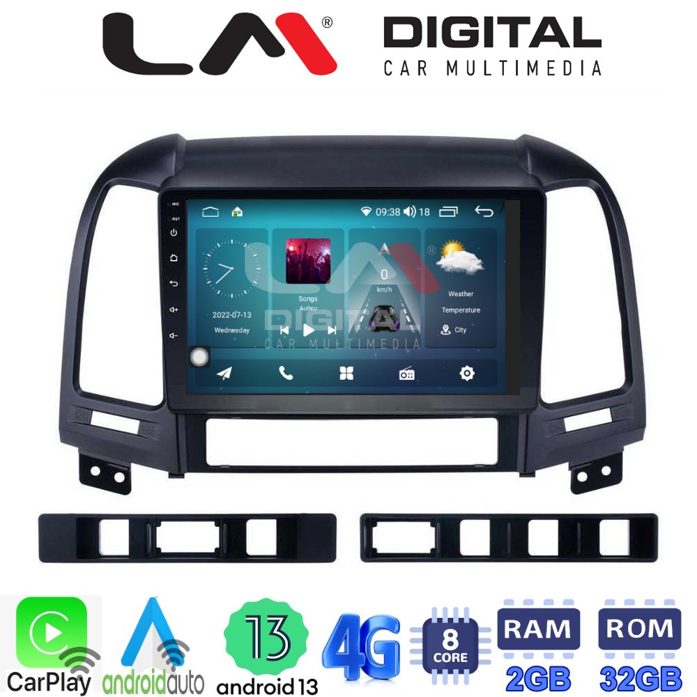 LM Digital - LM ZR8239 GPS Οθόνη OEM Multimedia Αυτοκινήτου για Hyundai SantaFe 2006 > 2013 (CarPlay/AndroidAuto/BT/GPS/WIFI/GPRS)