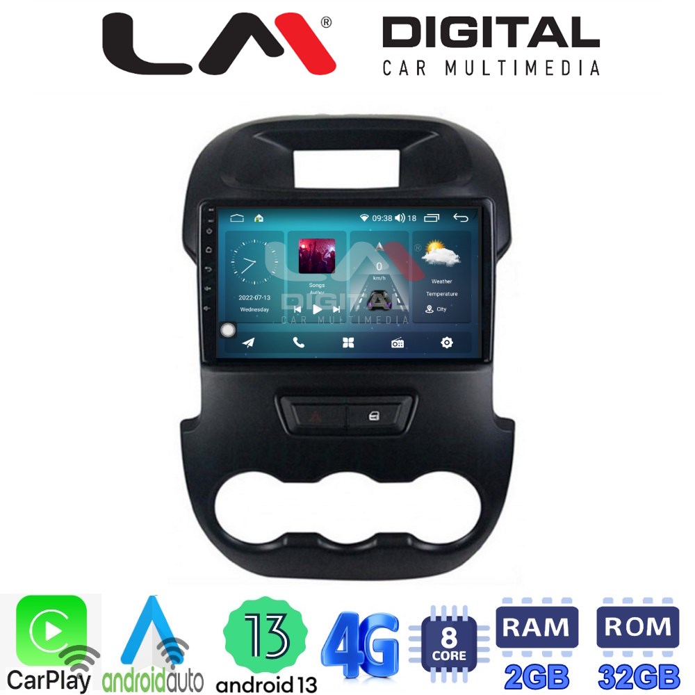 LM Digital - LM ZR8245 GPS Οθόνη OEM Multimedia Αυτοκινήτου για FORD RANGER 2011> 2015 (CarPlay/AndroidAuto/BT/GPS/WIFI/GPRS)