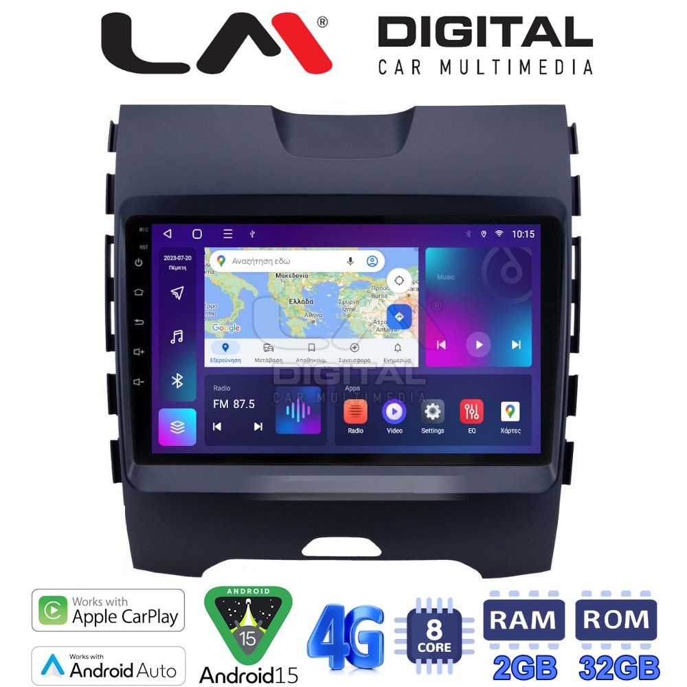 LM Digital - LM ZR8248 GPS Οθόνη OEM Multimedia Αυτοκινήτου για Ford Edge 2016 > (CarPlay/AndroidAuto/BT/GPS/WIFI/GPRS)