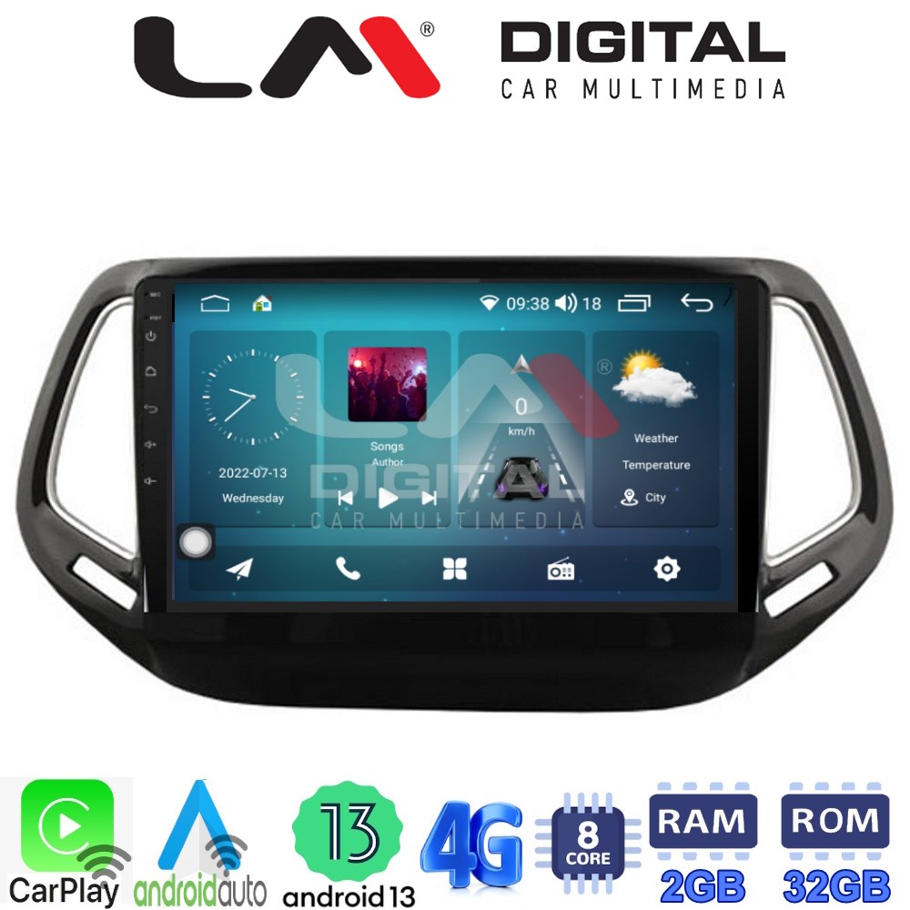 LM Digital - LM ZR8253 GPS Οθόνη OEM Multimedia Αυτοκινήτου για JEEP COMPASS 2017> (CarPlay/AndroidAuto/BT/GPS/WIFI/GPRS)