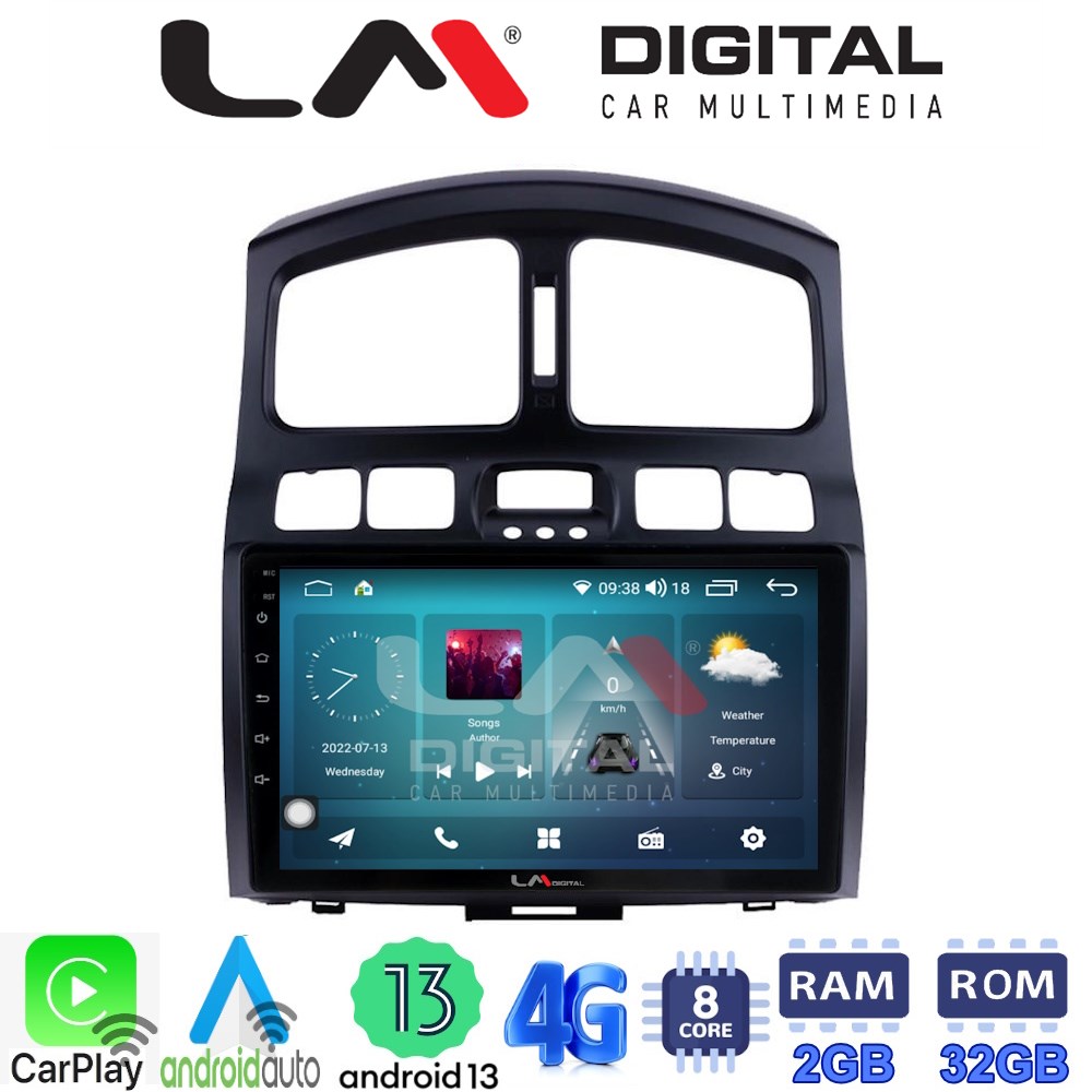 LM Digital - LM ZR8317 GPS Οθόνη OEM Multimedia Αυτοκινήτου για Hyundai Santa Fe 2000 > 2006 (CarPlay/AndroidAuto/BT/GPS/WIFI/GPRS)